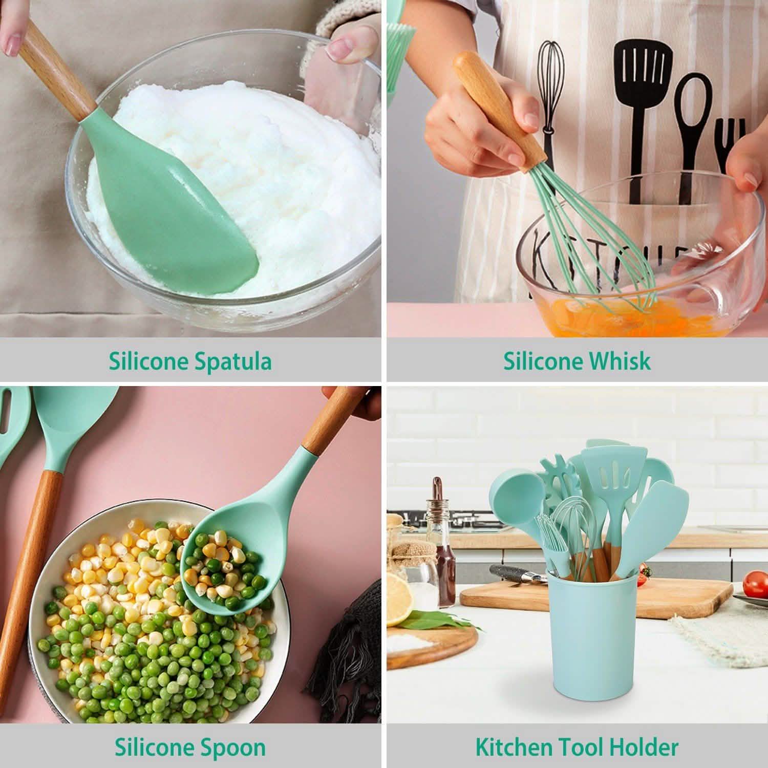 11-Piece: Silicone Cooking Utensil Set