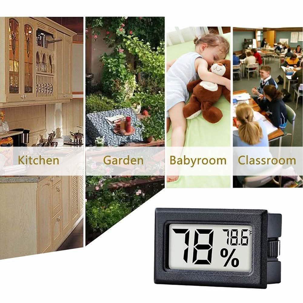 2-Pack: Mini Digital Hygrometer Gauge Indoor Thermometer