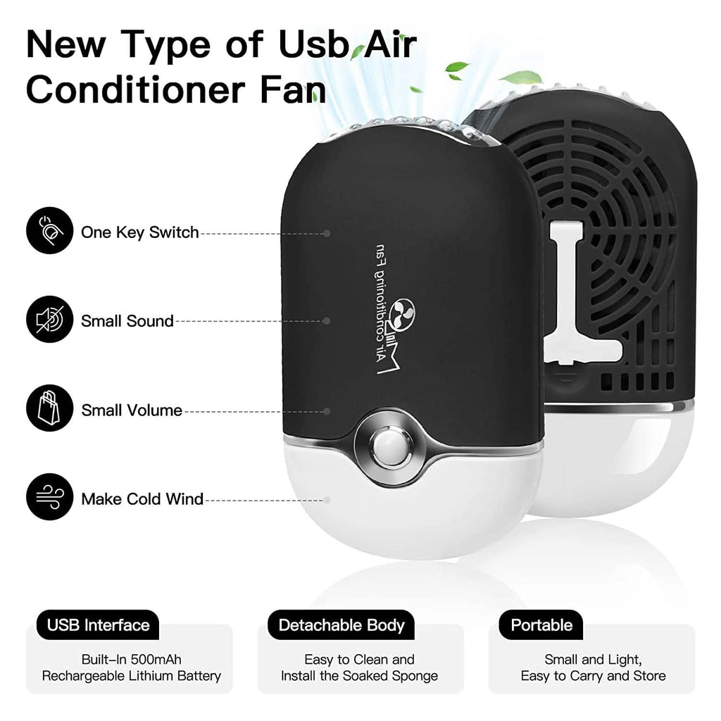 2-Piece: Rechargeable Handheld Mini Eyelash Fan