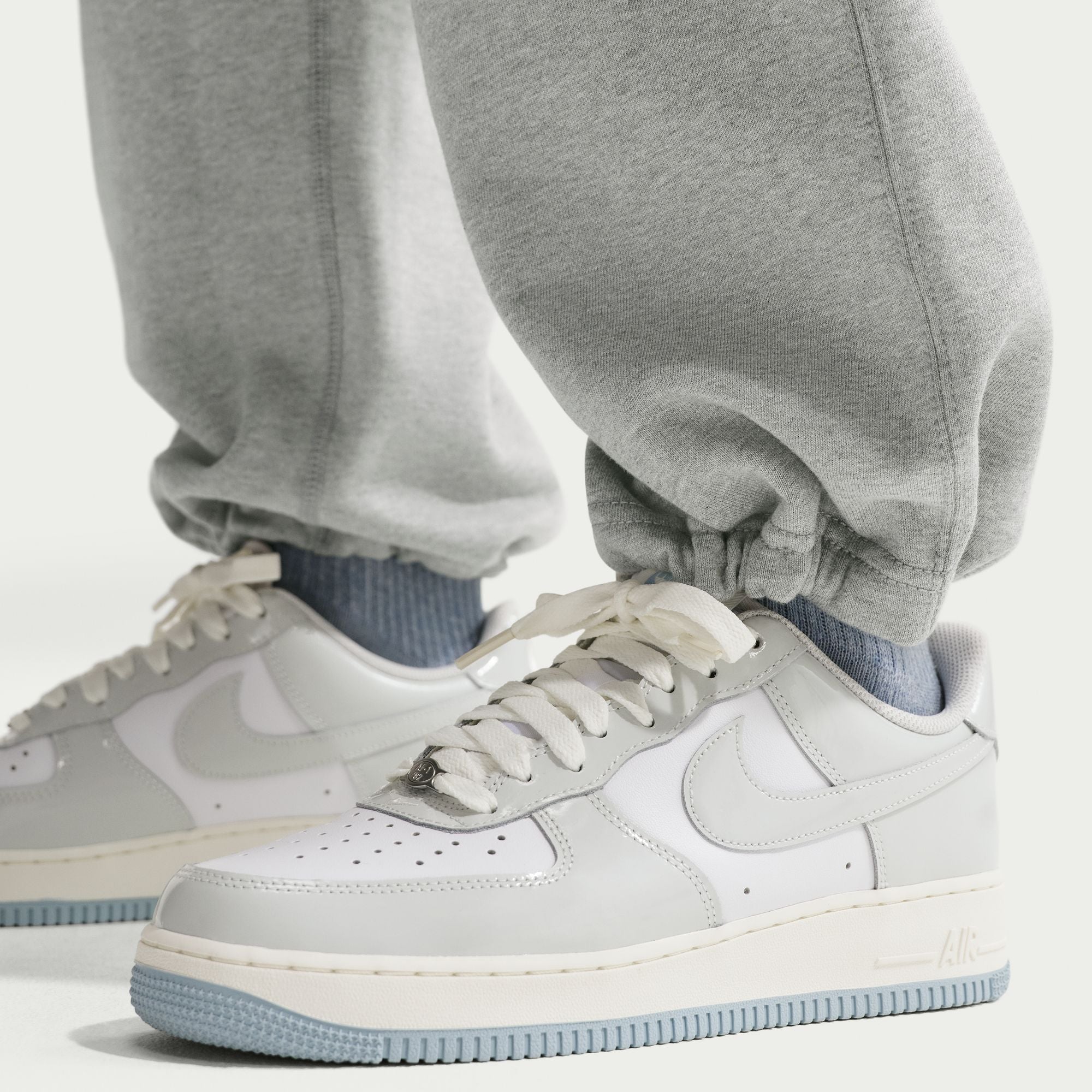 Nike Mens Solo Swoosh Joggers - Grey/White