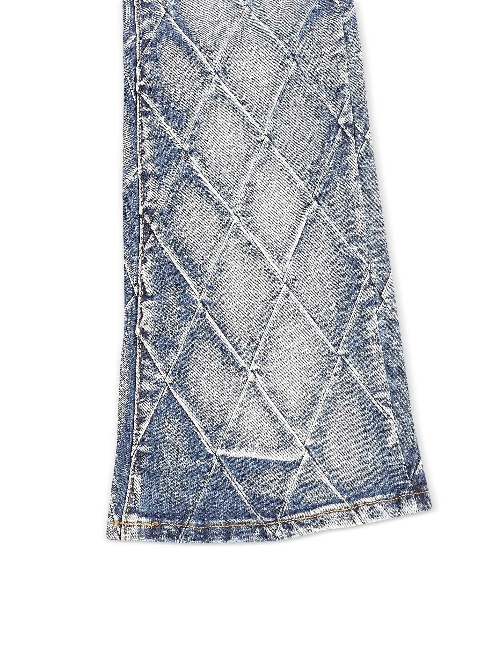 Valabasas Tire Stacked Jeans - Blue Washed