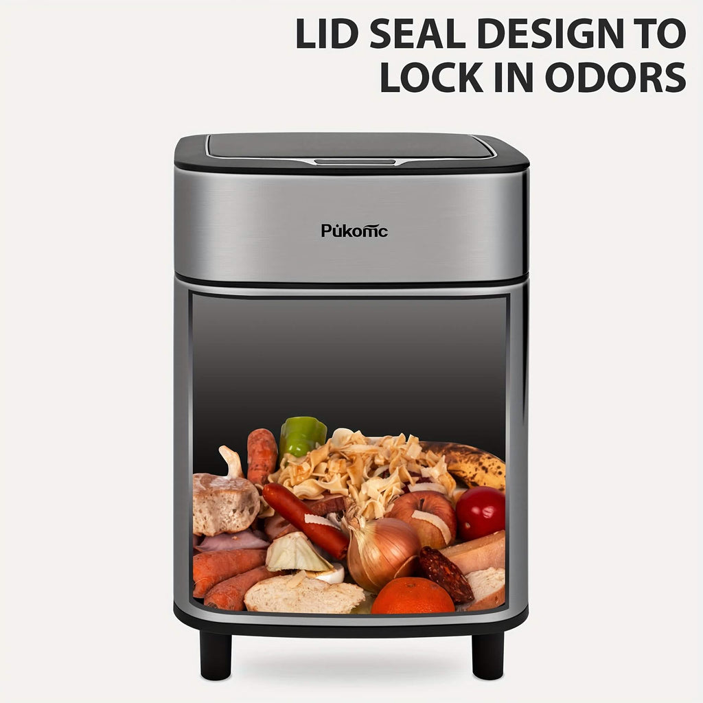 Automatic Stainless Steel Sensor Trash Can – Hands-free Quiet Close & Odor-Control System
