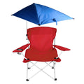 Foldable Beach Chair with Detachable Armrest Adjustable Canopy Stool with Cup Holder