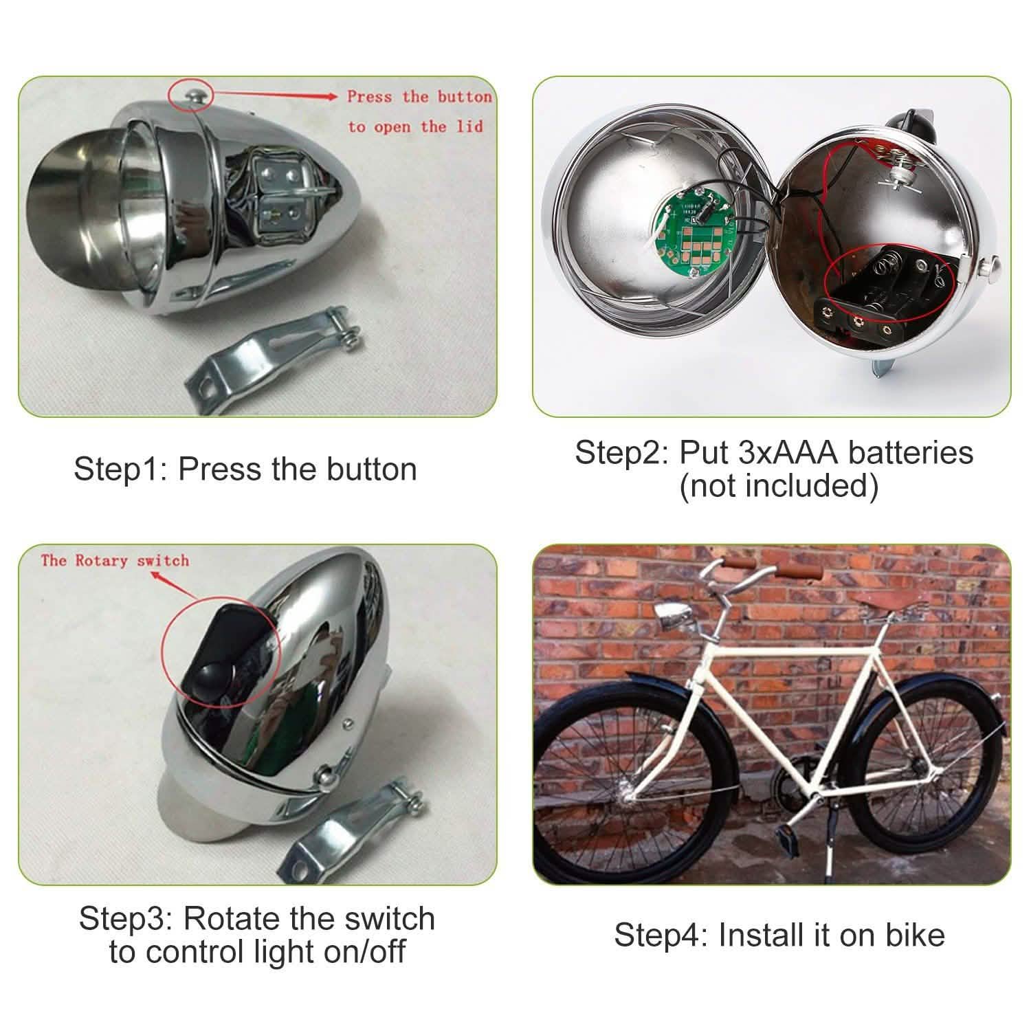 Vintage Bicycle Front Headlight